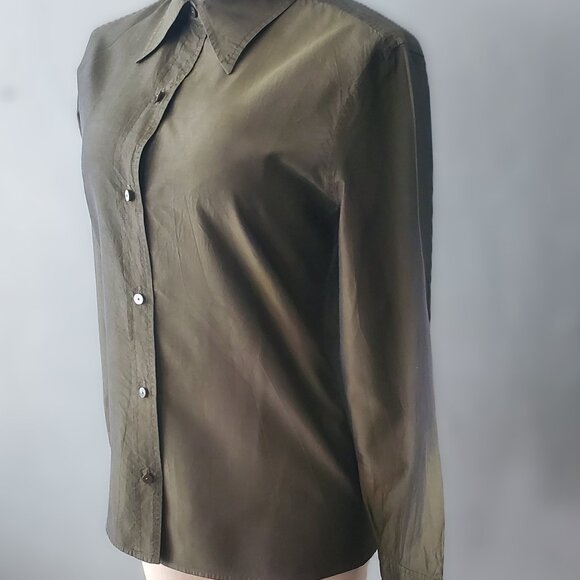 Women's Vintage Isaac Mizrahi Iridescent Silk Blouse/Size 8 - Picture 4 of 10